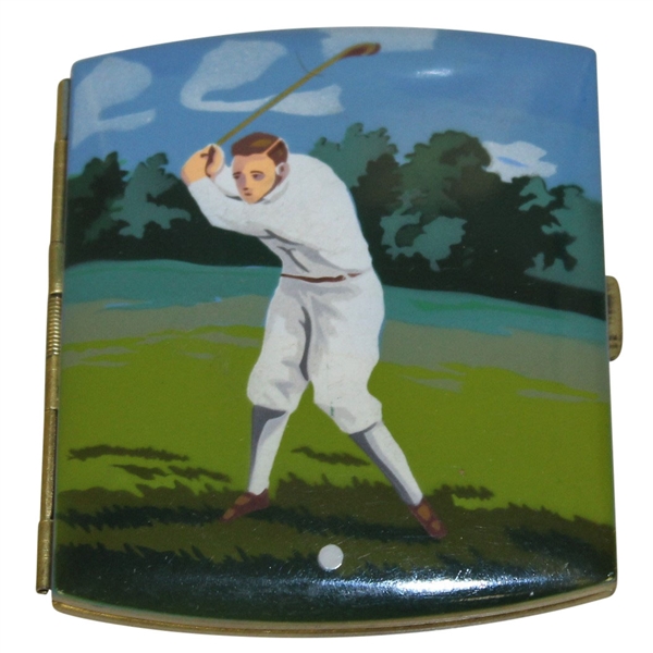 Circa 1930 Enameled Hand Painted & Glazed Cigarette Case - Made in Germany 