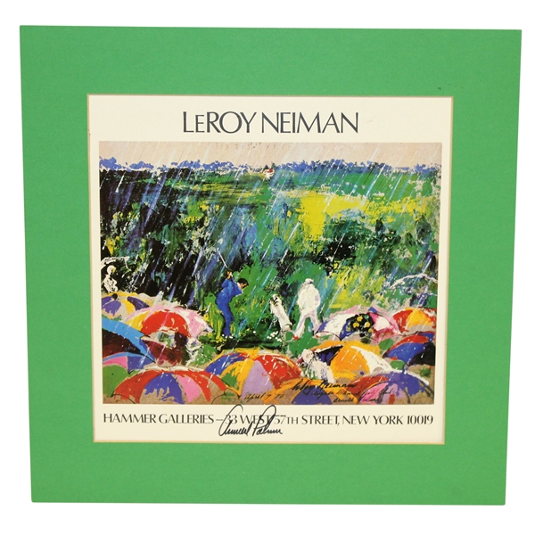 Arnold Palmer Signed Arnie in the Rain LeRoy Neiman Reproduction Print JSA ALOA