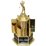Golfer Themed Music Box Cigarette/Tobacco Holder with Floral Panels - Unique
