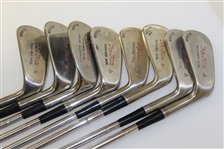 Full Set of Stainless Top-Flite Irons w/Robert T. Jones 1-2-3 Woods & Spalding Putter with Canvas Bag