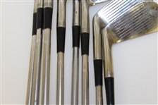 Full Set of Stainless Top-Flite Irons w/Robert T. Jones 1-2-3 Woods & Spalding Putter with Canvas Bag