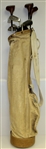 Full Set of Stainless Top-Flite Irons w/Robert T. Jones 1-2-3 Woods & Spalding Putter with Canvas Bag