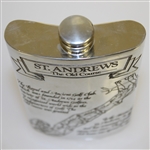 St. Andrews 'The Old Course' Pewter Flask with Course Layout - Great Condition with Original Box