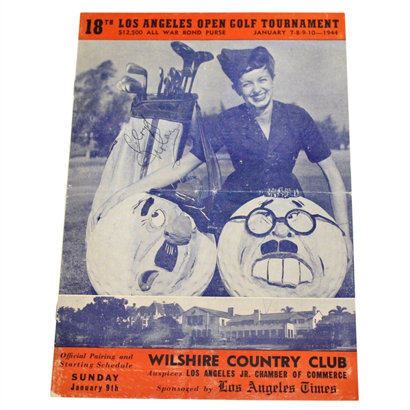 1944 Los Angeles Golf Tournament at Wilshire Country Club Official Pairing Sheet