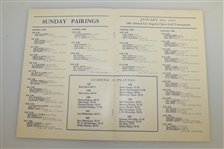 1944 Los Angeles Golf Tournament at Wilshire Country Club Official Pairing Sheet