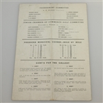 1938 Pasadena Open Golf Tournament at Brookside Park Official Pairing Sheet