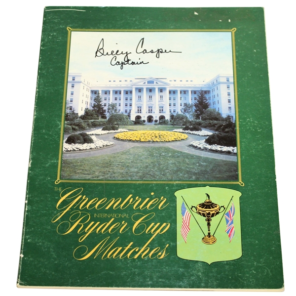 Billy Casper Signed 1979 Ryder Cup at The Greenbrier Program with Captain Inscription JSA ALOA
