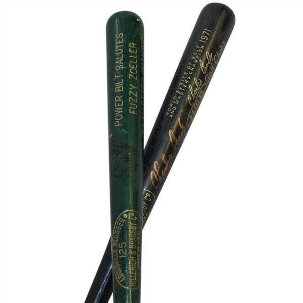 Fuzzy Zoeller & Charles Coody Signed Masters Champions Louisville Miniature Bats JSA ALOA