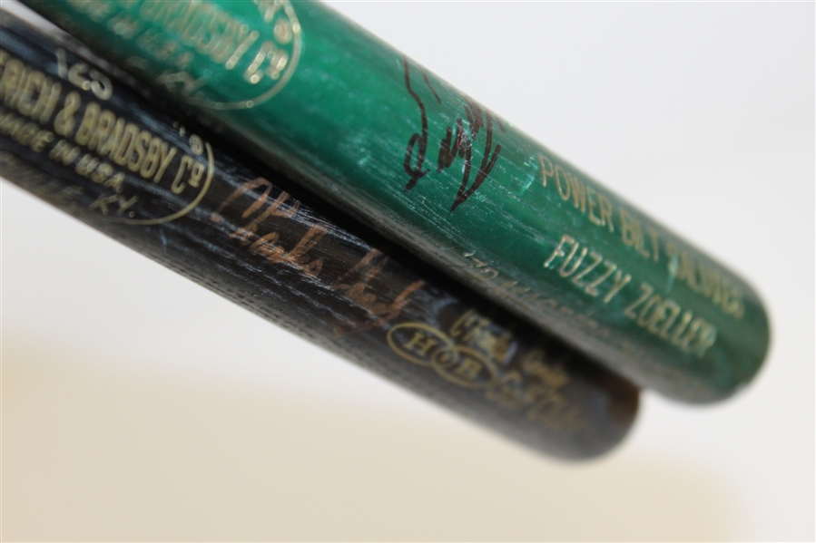 Fuzzy Zoeller & Charles Coody Signed Masters Champions Louisville Miniature Bats JSA ALOA