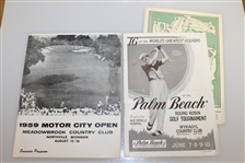 Seven 1950's Tournament Programs - Insurance Open, Motor City Open, & others