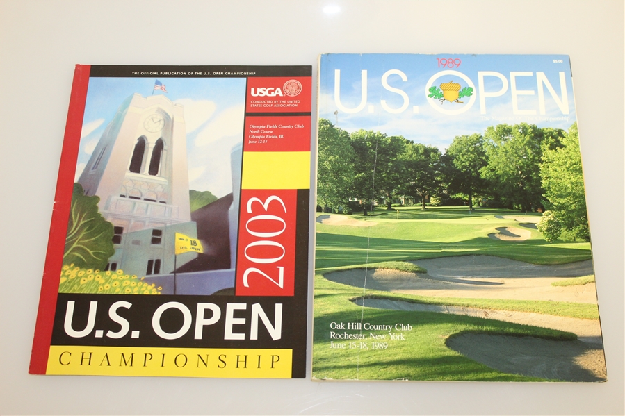 Eight US Open Championship Programs 1982(x2), 1989, 1998, 1999, 2003, 2008, & 2013