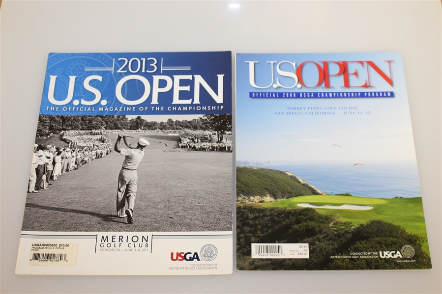 Eight US Open Championship Programs 1982(x2), 1989, 1998, 1999, 2003, 2008, & 2013