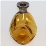 Classic Post-Swing Silver-Plate Golfer on Glass Rye Bottle - No Stopper