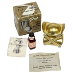 Vintage Pro Golf Ball Marker - Gold Anodized - Instructions, Letters, Marker, Box & Ink