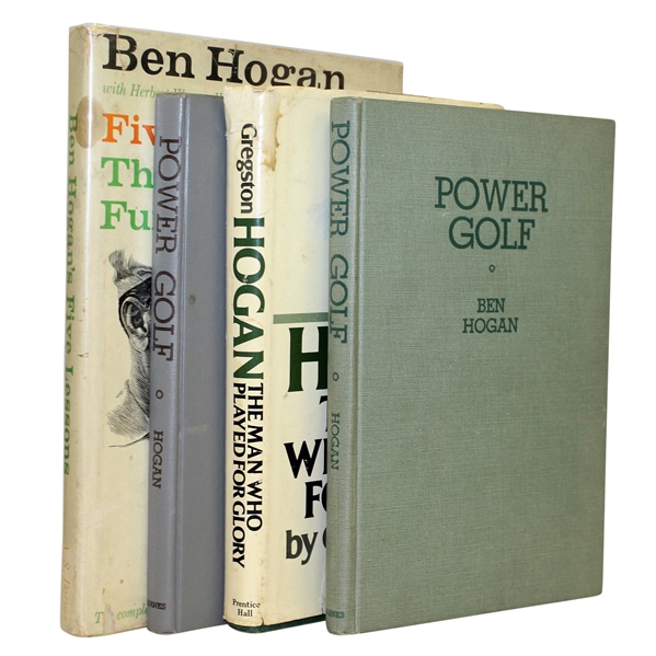 Four Ben Hogan Golf Books - Five Lesson, Man Who Played for Glory, & Power Golf(x2)