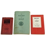 Three R&A and USGA Rules of Golf Booklets - 1920, 1952, & 1954