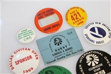 Sixteen Miscellaneous Badges - Walter Hagen Factory, Guest, Officials, Clubhouse, Staff, & others