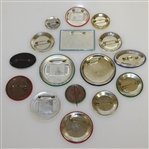 Sixteen Miscellaneous Badges - Walter Hagen Factory, Guest, Officials, Clubhouse, Staff, & others