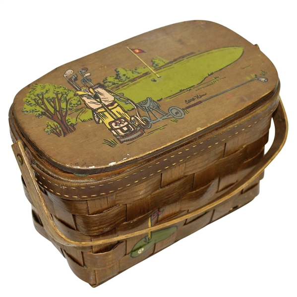 Golf Themed Wicker Basket