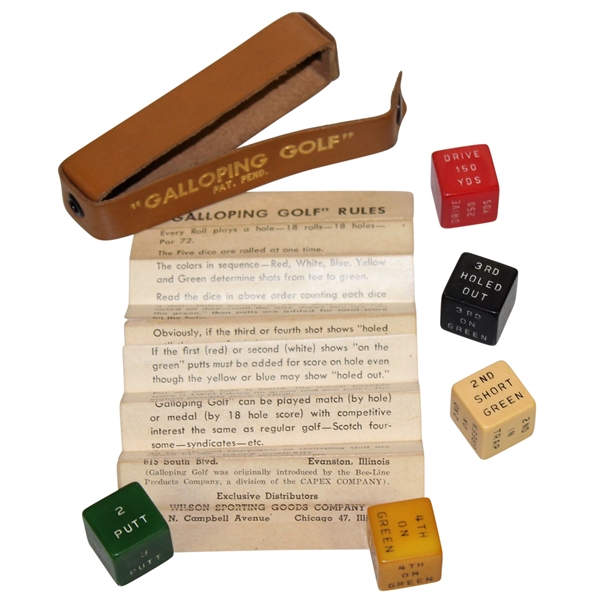 Classic Galloping Golf. Pat Pend. Swift Dice Game with Instructions