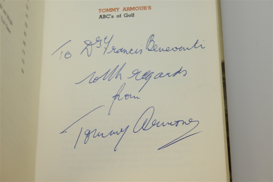 Tommy Armour Signed 1967 'ABC's of Golf' Book - Roth Collection JSA ALOA