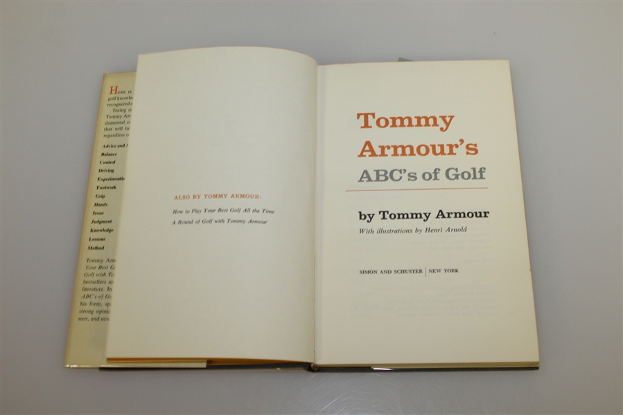 Tommy Armour Signed 1967 'ABC's of Golf' Book - Roth Collection JSA ALOA