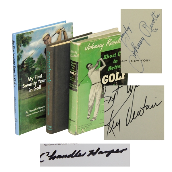 Three Signed Golf Books - Johnny Revolta, Chandler Harper, & Ken Venturi - Roth Collection JSA ALOA