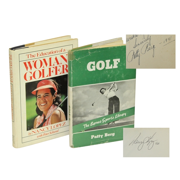 Patty Berg Signed 1941 Golf & Nancy Lopez Signed 1979 Woman Golfer Books - Roth Collection JSA ALOA