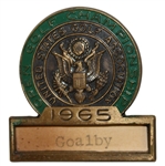 Bob Goalbys 1965 US Open at Bellerive CC Contestant Badge - Gary Player Winner