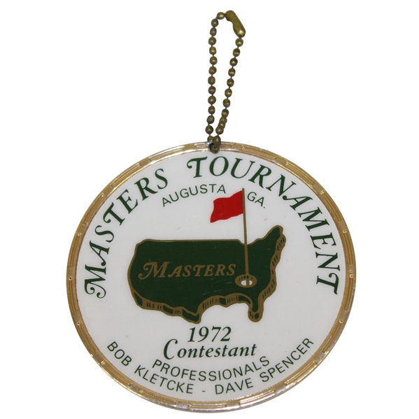 Bob Goalbys 1972 Masters Tournament Contestant Bag Tag - Jack Nicklaus Winner