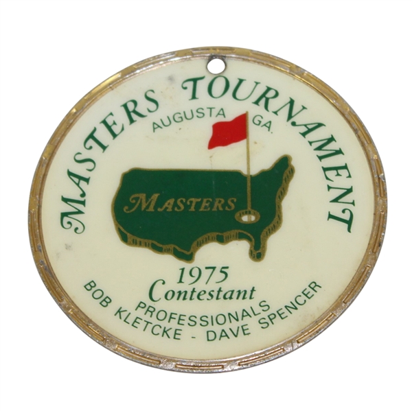 Bob Goalbys 1975 Masters Tournament Contestant Bag Tag - Jack Nicklaus Winner