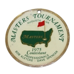 Bob Goalbys 1975 Masters Tournament Contestant Bag Tag - Jack Nicklaus Winner