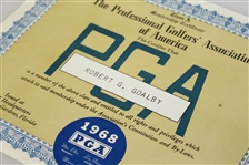 Bob Goalby's Personal 1968 PGA of America Class A Membership Certificate