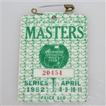1982 Masters Badge, Par 3 Ticket, Daily Ticket, Spectator Guide, & Thurs-Sun Pairing Sheets with Par 3