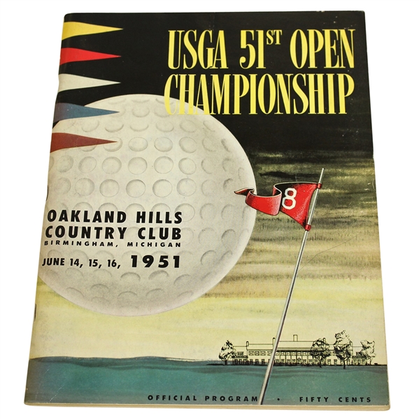 1951 US Open Championship @ "THE MONSTER" Oakland Hills Program - Ben Hogan Winner