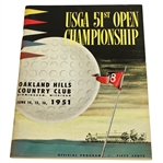 1951 US Open Championship @ "THE MONSTER" Oakland Hills Program - Ben Hogan Winner