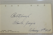 Bobby 'Robert T Jones, Jr.' Jones Signed & Dated Album Page with Atlanta, Ga. Notation PSA/DNA #83390808