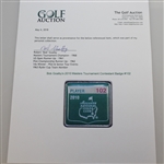 Bob Goalby's 2010 Masters Tournament Contestant Badge #102 - Phil Mickelson Winner