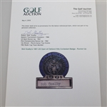 Bob Goalby's 1961 US Open at Oakland Hills Contestant Badge - Runner-Up!