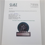 Bob Goalby's 1965 US Open at Bellerive CC Contestant Badge - Gary Player Winner