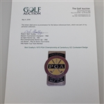 Bob Goalby's 1973 PGA Championship at Canterbury GC Contestant Badge - Jack Nicklaus Winner