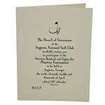 Bob Goalbys 1986 Masters Tournament Invitation from Augusta National Golf Club