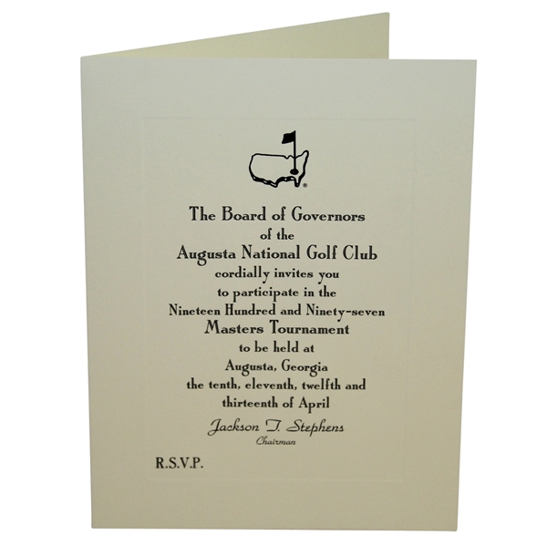Bob Goalby's 1997 Masters Tournament Invitation from Augusta National Golf Club
