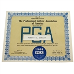 Bob Goalbys Personal 1968 PGA of America Class A Membership Certificate