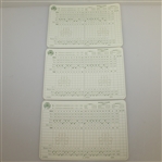 Pair of Authentic Erin Hills Course Used White Tee Markers with Letter & Scorecards