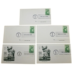 Five 1981 Bobby Jones FDCs - Pinehurst - Two with Post-Swing Image