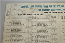 Multi-Signed 1963 Cleveland Open Pairing Sheet - Demaret, Palmer, Wall, Snead, & Others JSA ALOA