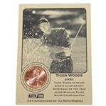 Tiger Woods 2000 Sportsman of the Year Lincoln Wheat Penny Card