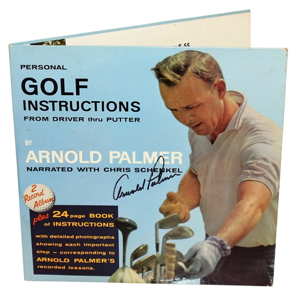 Arnold Palmer Signed Personal Golf Instructions Album Cover with Instructions & Vinyls JSA ALOA