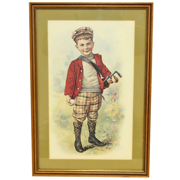 Undated & Unmarked Golf Boy Print - Framed